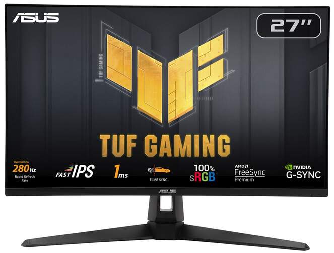 Monitor Asus 27" VG279QM1A - Full HD, Panel IPS, 280 Hz, tiempo respuesta 1 ms, HDMI