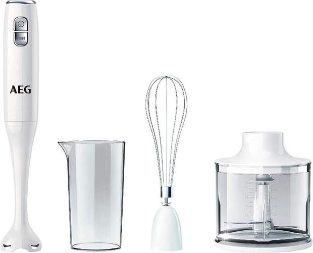Batidora Mano AEG STM3300 - 600W, 2 Velocidades, Picadora, Vaso,