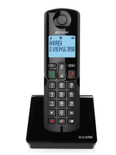 Teléfono Inalámbrico Alcatel S280 Negro - 50 Contactos, 20 Registros, Rellamada, Bloqueo Números