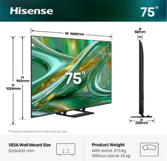 TV HISENSE 75%%%quot; 75E8S UHD MINILED SMART TV 144HZ