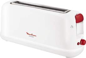 Tostador Moulinex LS16011 - 1000W, 1 Ranura, 7 Niveles, Descongelación, Blanco