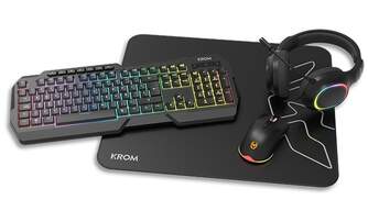 TECLADO RATON AURICULAR ALF. KROM KENTA GAMING NEG