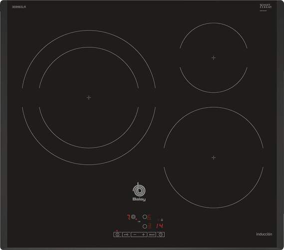 Placa Inducción Balay 3EB965LR - 3 Zonas (1 Gigante 28cm), 17 Niveles, Función Sprint (boost)