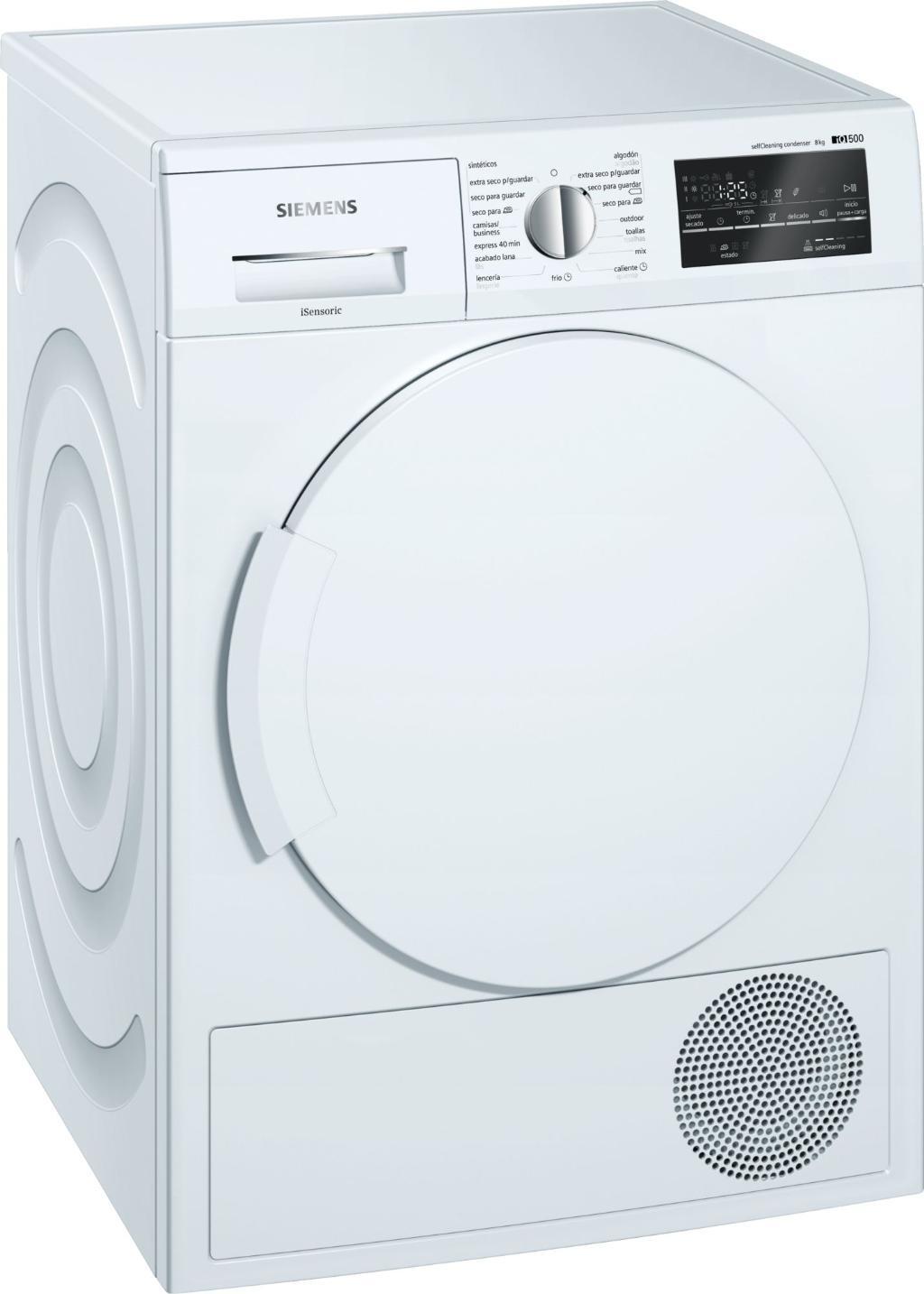 Secadora Siemens Cbomba de calor a+++ 8kg display pausa+carga puerta opaca carga frontal wt47w461es blanco iq500 compresor muy bajo consumo independiente 8 1000 50