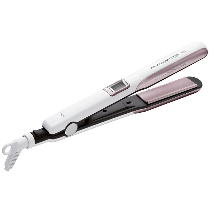 Plancha de pelo Rowenta SF7660F0 Premium Care Liss&Curl - Placas Cashmere keratín, 5 temperaturas