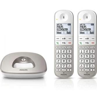 TELEFONO DECT PHILIPS XL4902S DUO BLANCO/GRIS