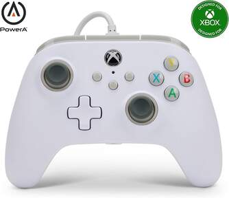 MANDO XBOX POWER A CON CABLE BLANCO