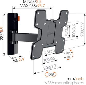 SOPORTE TV VOGEL%%%#39;S WALL 3125 FULL MOTION 19%%%quot; 43%%%quot;