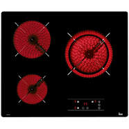 Placa vitrocerámica Teka TB6310 - 3 Zonas, TouchControl, 9 Potencias, Negra