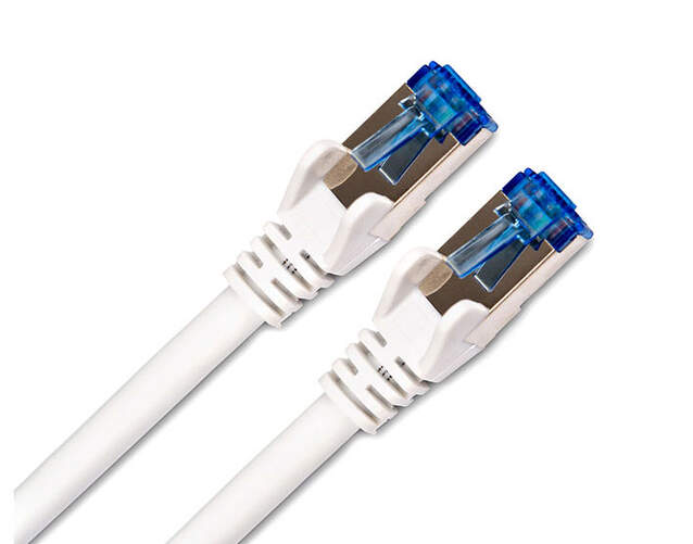 Latiguillo DCU Cat6A STP - Blanco/Azul, 10 m