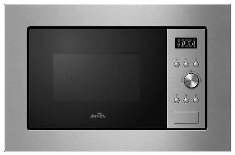 Microondas Artica AMW2004582IDX - Integrable, 20 litros, Grill, con Display, Acero Inoxidable