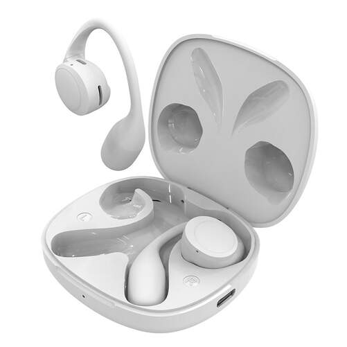 Auriculares SPC 4625B Open Ear Ether 2 - Blanco, Bluetooth, 8 hr autonomía, estuche de carga