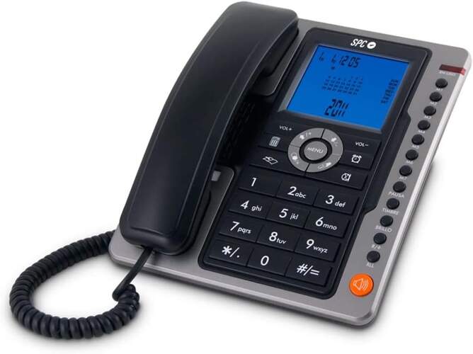 Teléfono Sobremesa SPC Office Pro 3604N - 7 Memorias, Manos Libres, Pantalla Azul, Teclas Grandes