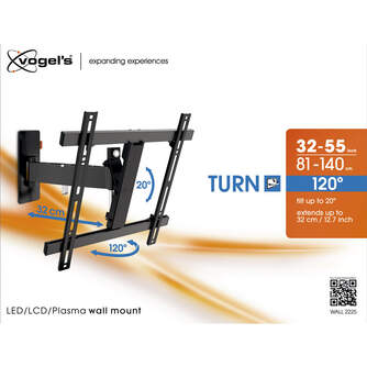 SOPORTE TV VOGEL%%%#39;S WALL 2225 NEGRO 32%%%quot;-55%%%quot; 20 KG