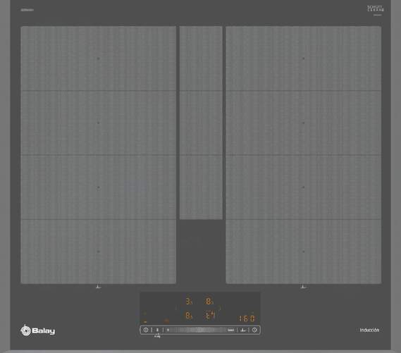 Placa Inducci&oacute;n Balay 3EB960AH - 2 Zonas, 60 cm, 7400 W, Gris