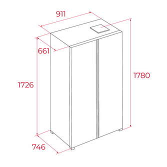 FRI. TEKA RLF74917GBK 178x91x67 NF CRIST NEGRO DSP