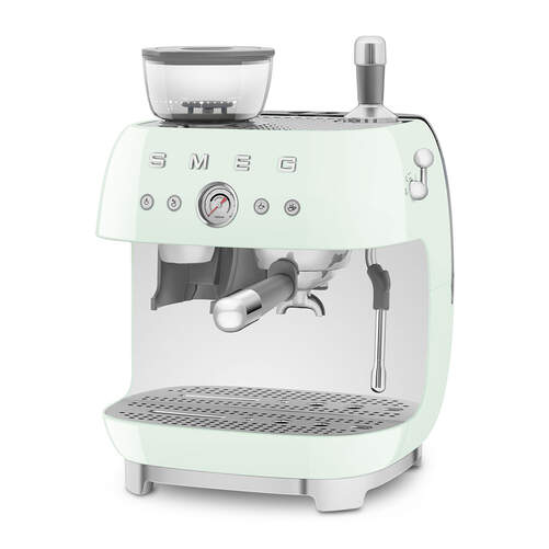 Cafetera Smeg EGF03PGEU - 1650 W, Desconexión Automática, 20 Bares, Verde claro