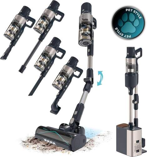 Aspirador Escoba Cecotec Conga 5500 ST.PET FLEX 102268 - 700 W, Autonomía 90 min, Gris