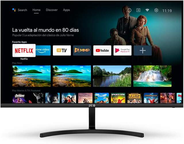 Monitor SPC 24" 900024N - Smart Monitor con Google Play, Wi-Fi, Full HD, con Mando a distancia