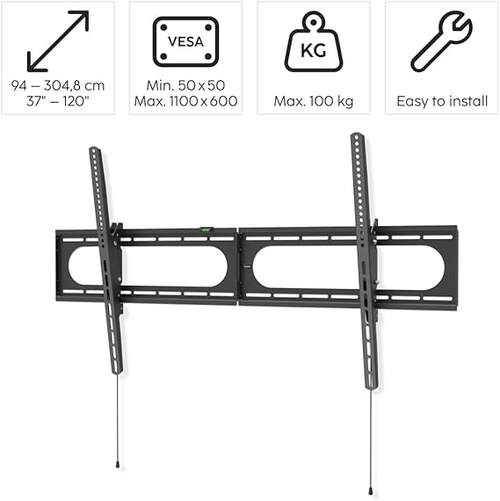 Soporte de TV Hama 00220844 - Montaje en la pared, inclinable, pantallas hasta 120" y 100 kg