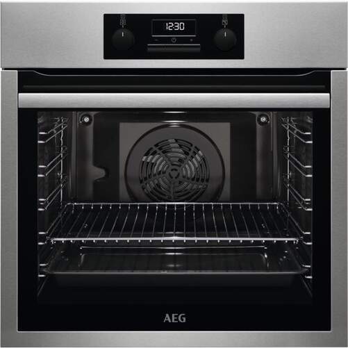 Horno AEG BES331111M -  Clase A, 72L, 9 Funciones, Aquaclean, Display LCD, Inox antihuellas