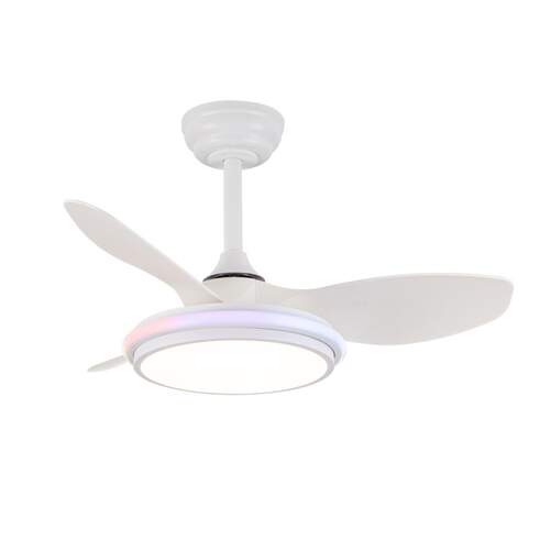 Ventilador Techo CristalRecord Stel Evo Mini - 35 W, 3 aspas, Temporizador, Blanco