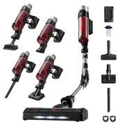 Aspirador Escoba Rowenta RH2077 - 200 W, 0&#39;4 L, Tecnología Flex, Animal Care, Rojo, Negro, Inox