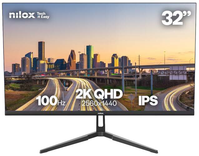 Monitor Nilox 32" NXM322K1001 - 2K QHD, IPS, 120 Hz, puerto HDMI y DisplayPort, 4ms respuesta