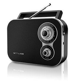 Radio portátil Muse M-051R - Radio AM/FM, negro, Antena, control giratorio de volumen