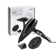 Secador Babyliss 6716DE - 2300 W, Accesorios 2 Boquillas + Difusor, 122 km/h, Negro