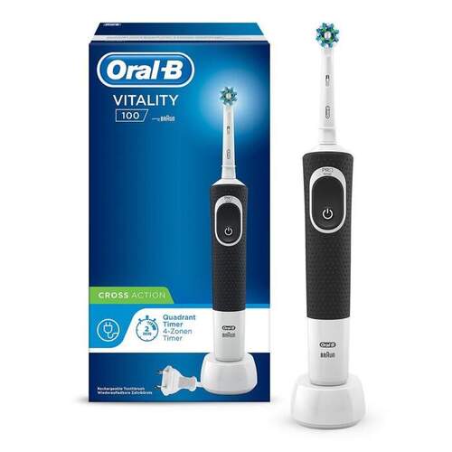 Cepillo dental Oral-B D100 Vitality Cross Action Negro - Recambio, Temporizador