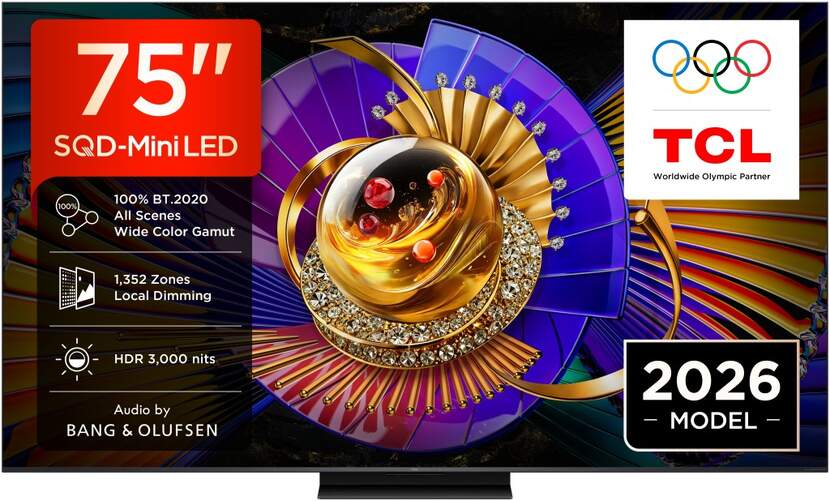 TV TCL 75" SQD MiniLED 75C7L - 4K Ultra HD, Google TV, 144 Hz, Dolby Atmos y DTS:X, HDR10+