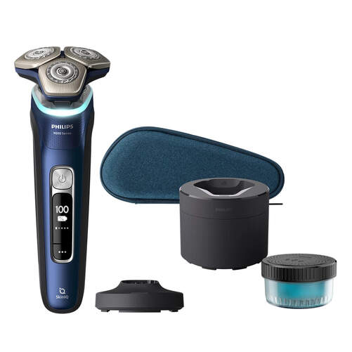 Afeitadora Philips S9980/54 - Wet&Dry, Autonomía 60 Min, 360º, 3 Cabezas, Negro, Azul