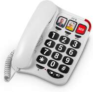Tel&eacute;fono fijo SPC 3295B - Compatible con aud&iacute;funos, volumen alto, botones con foto, se&ntilde;al luminosa