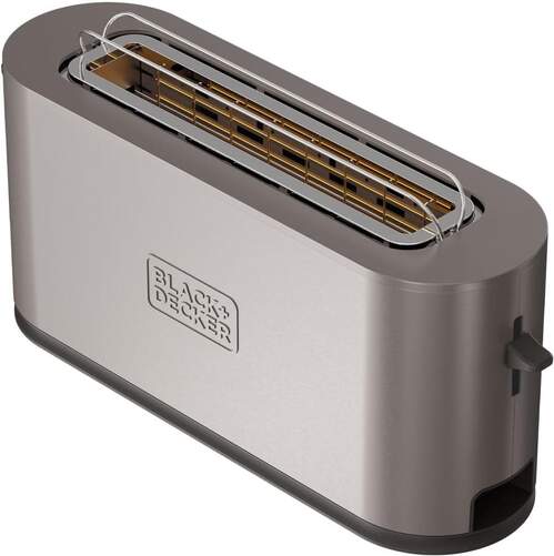 Tostadora Black&Decker BXTO1002E - 1000 W, 1 Ranura Larga, Inox