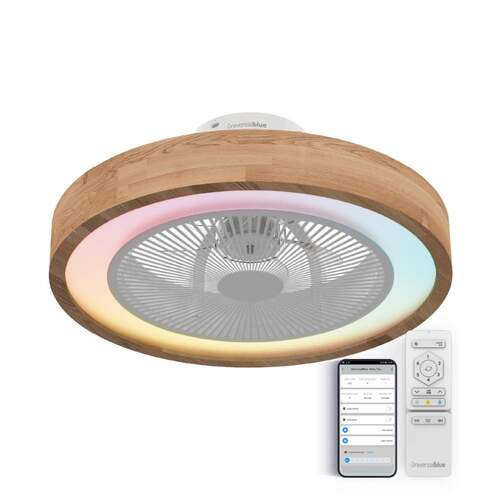 Ventilador Techo Universal Blue Tramontana - Motor DC 25W, Diámetro 50cm, WiFi, Temporizador,Luz RGB
