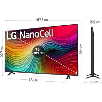TV LG 75%%%quot; 75NANO82T6B UHD NANOCELL ALFA5 WEBOS24
