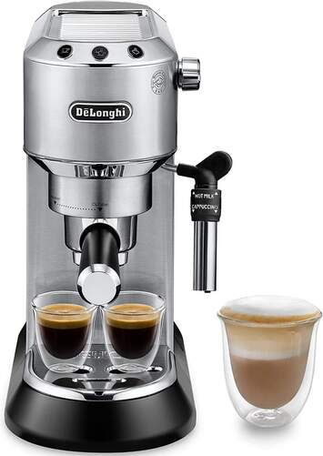 Cafetera Delonghi Dedica Style EC685.M Metal - 1350W, 15 Bar, 1L, Thermoblock, Capuccinatore