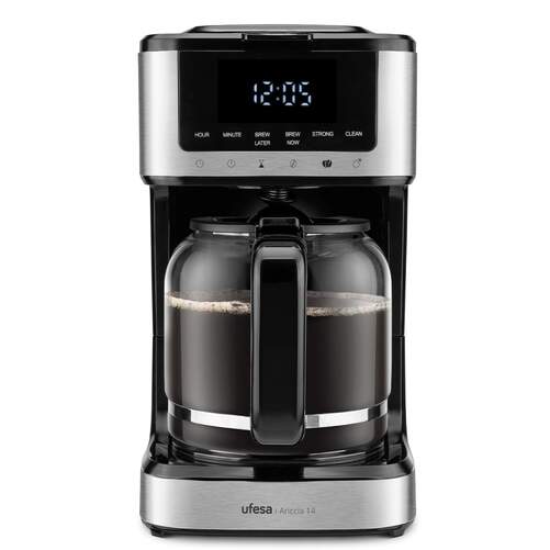 Cafetera Goteo Ufesa Ariccia - 14 Tazas, 900 W, 1,8 L, Negro