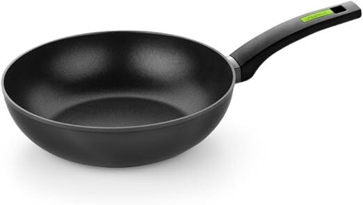 Sart&eacute;n Monix Green - 24 cm, Aluminio forjado, 4mm espesor, Negro y verde