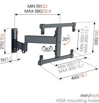 SOPORTE TV VOGEL%%%#39;S 3463 FULL MOTION OLED INCLI 65%%%quot;