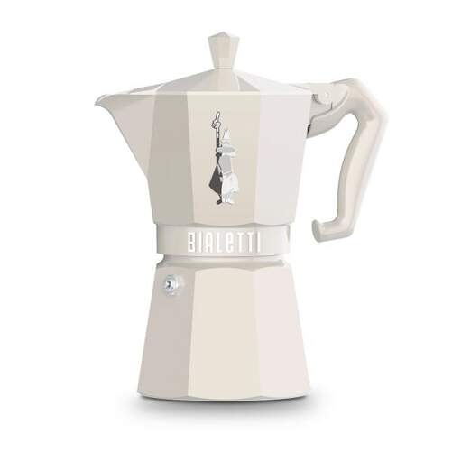Cafetera Italiana Bialetti Moka Exlusive - Aluminio, 6 Tazas, Crema