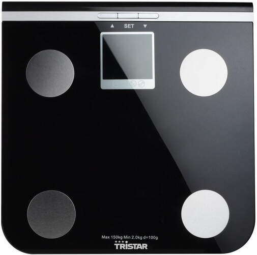 Báscula Baño Tristar WG2424 - Hasta 150 kg, 10  Registros de Memoria, Negro