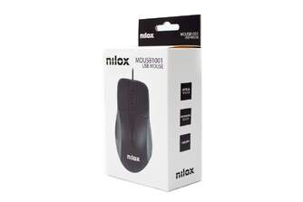 RATON NILOX USB ERGONOMICO 1000 DPI NEGRO