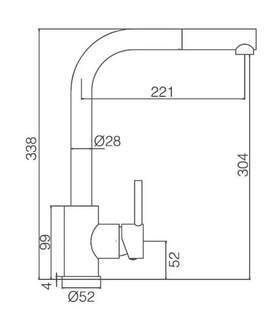 GRIFO COCINA IMEX GCE006BL MALTA BLANCO MATE