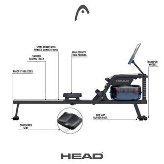 MAQUINA DE REMO HEAD HRW20701 SMART CON APP NEGRA