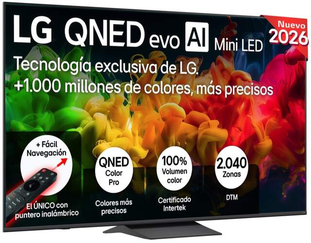 TV LG 75" QNED evo MiniLED 75QNED81B6A - 4K Ultra HD, 4K a7 Gen9, altavoces 20W, HDR10