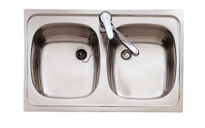 Fregadero encastrado Teka E/50 10103011 - 2 cubetas, Inox