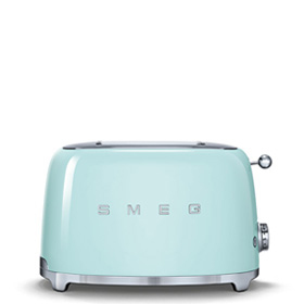 Tostador Smeg TSF01PGEU Verde Agua - 950W, 2 Rebanadas, 6 Intensidades, Descongelar, Recalentar