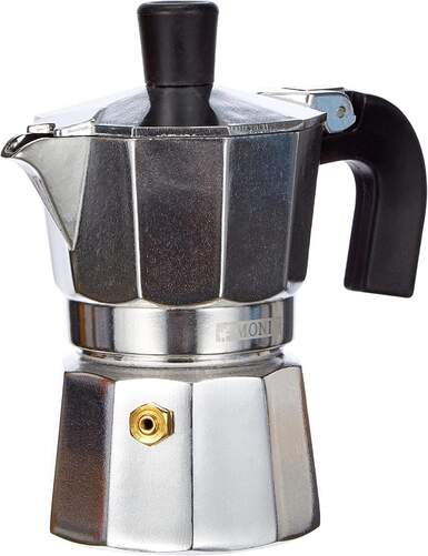 Cafetera Italiana Monix Vitro Expres 1 Taza - Aluminio Antiadherente, Mango Baquelita